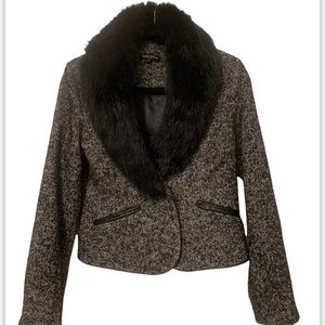 Mario Serrani Wool Jacket with Fur Removable Collar